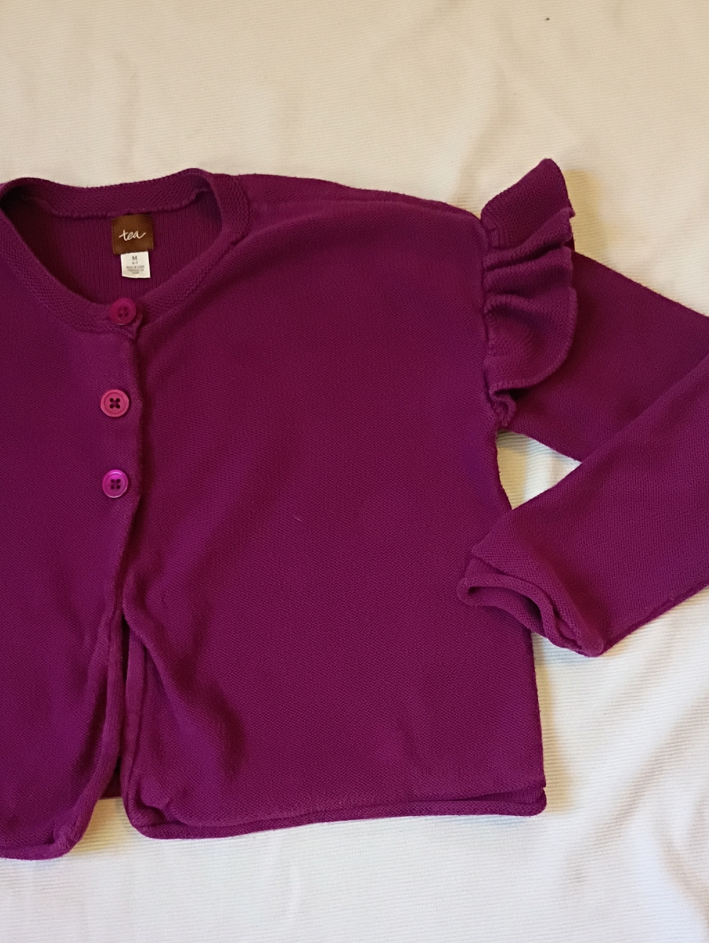 Tea Collection Girls Ruffle Sleeve Cardigan - Picture 3 of 5